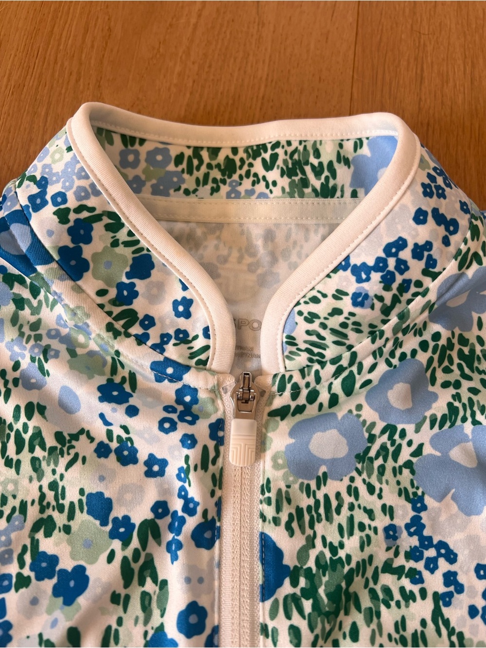 Tory Sport Women’s Golf Tennis Sleeveless Ace Blue Garden Floral Zip Tank S NWOT - Picture 3 of 6